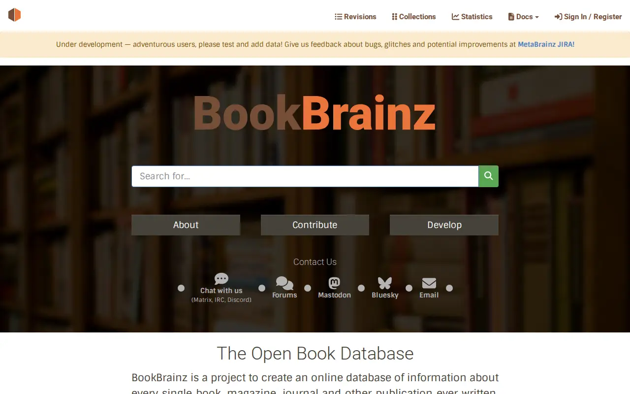 BookBrainz website preview