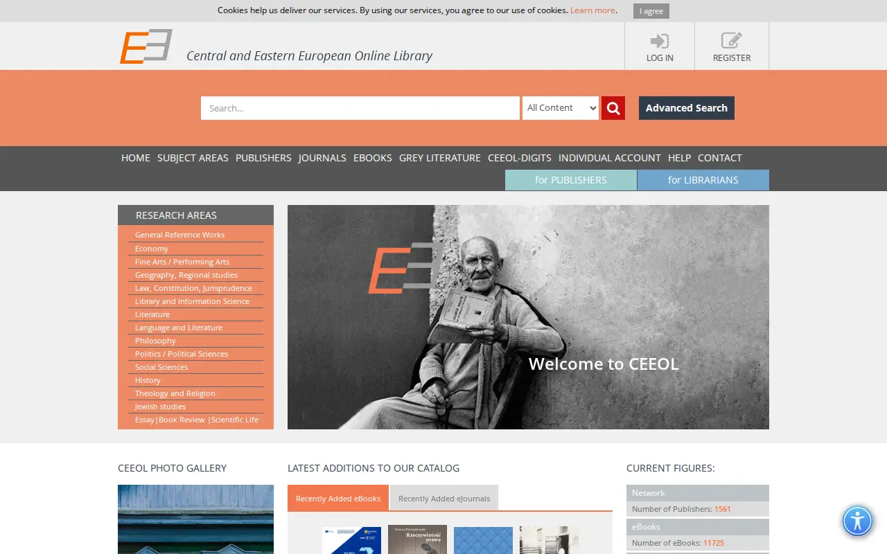Central and Eastern European Online Library website preview