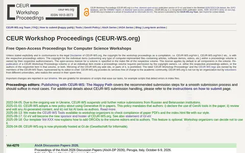 Preview of CEUR Workshop Proceedings
