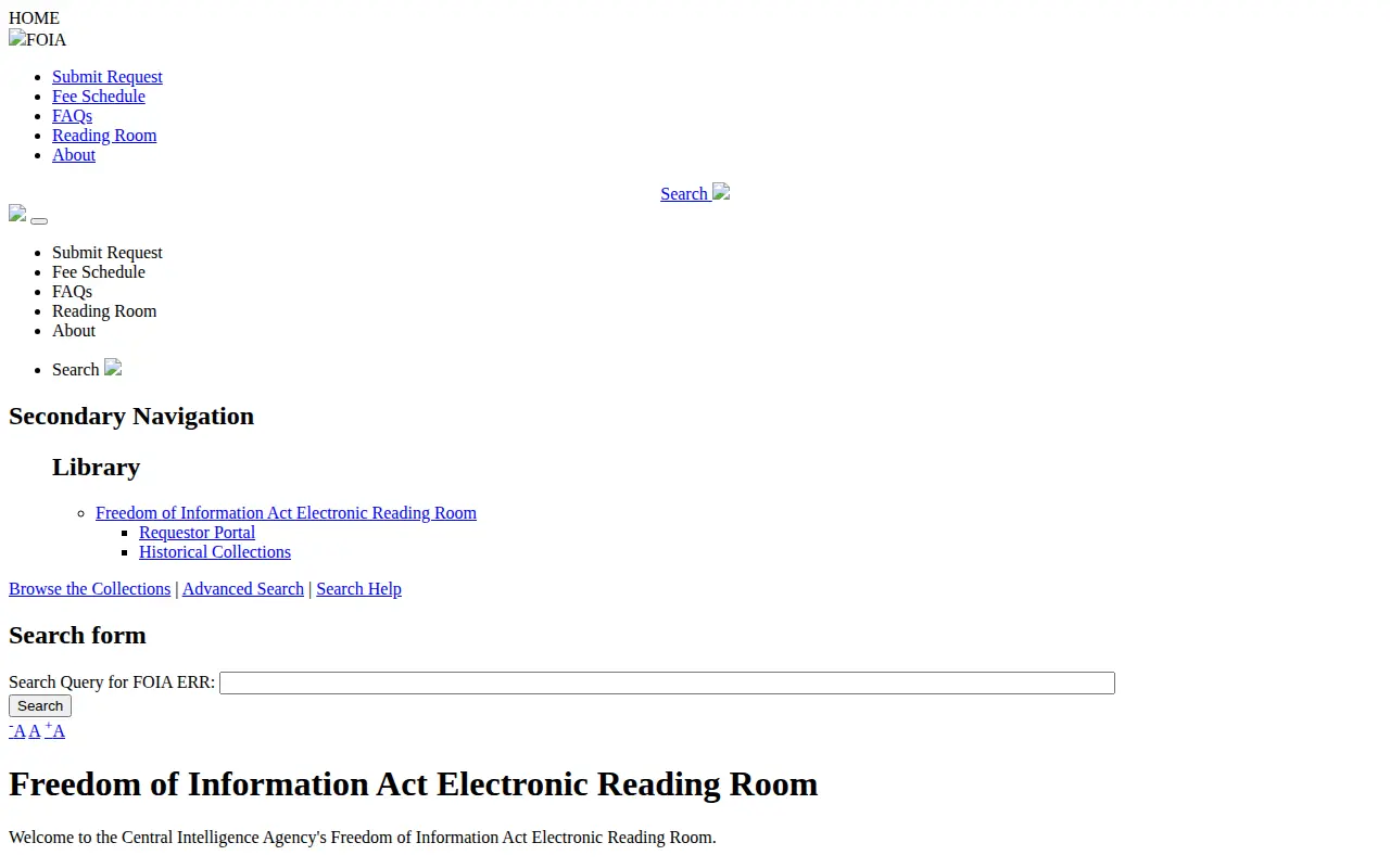 CIA Reading Room website preview