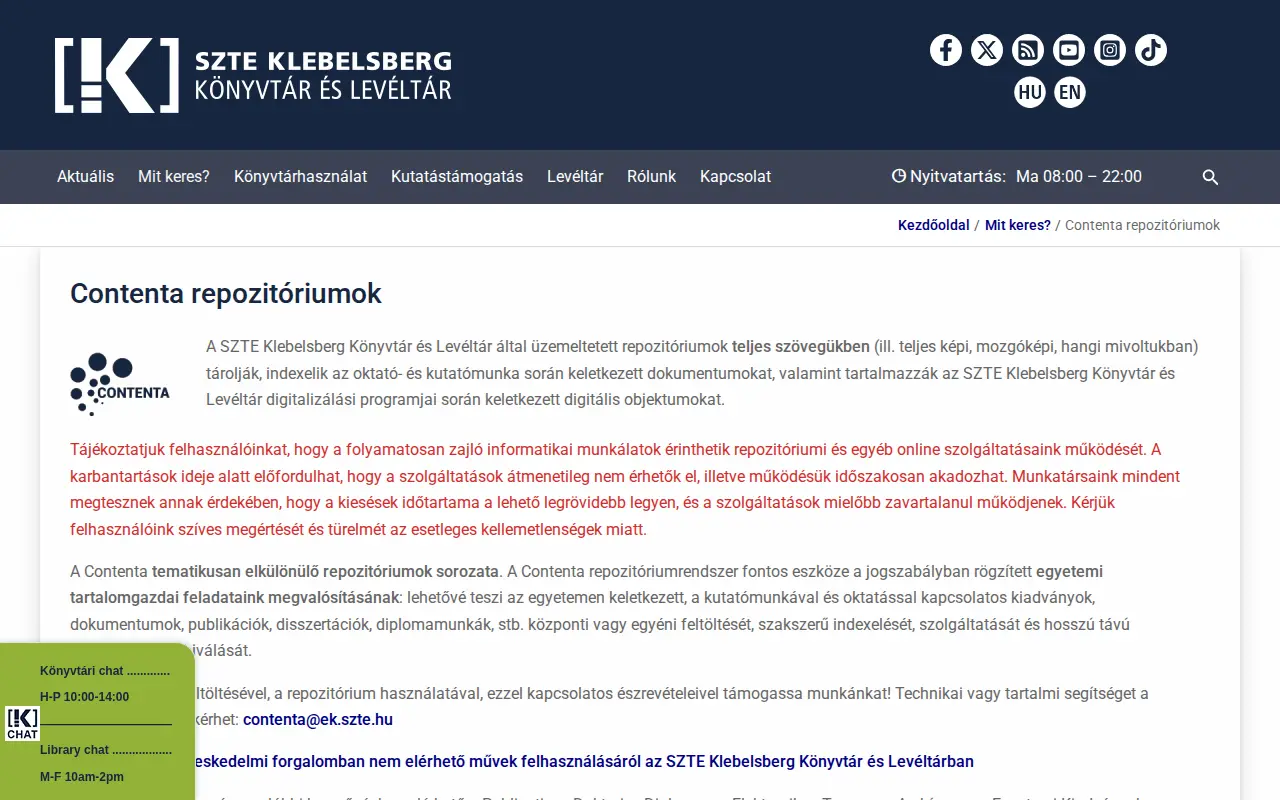 Contenta website preview