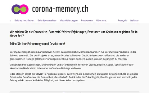 Preview of corona-memory.ch