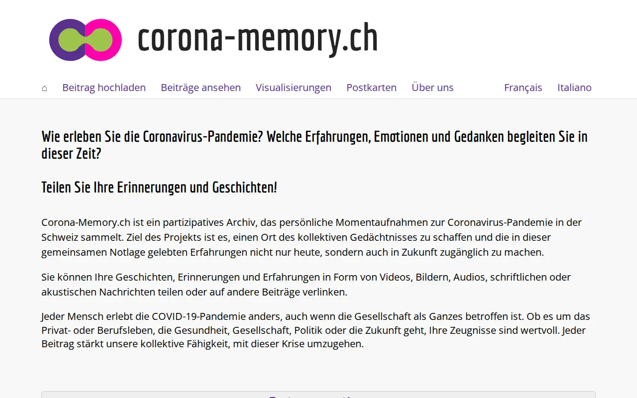 corona-memory.ch website preview