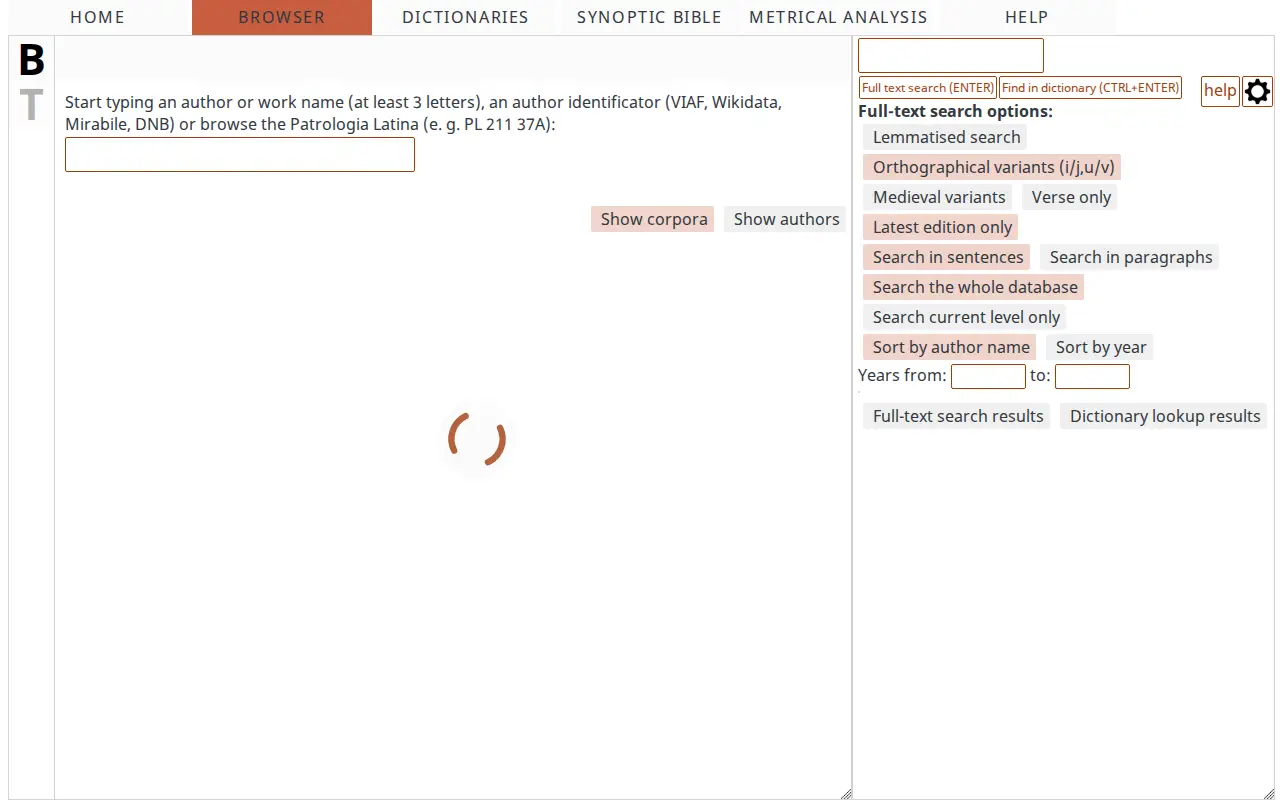 Corpus Corporum website preview