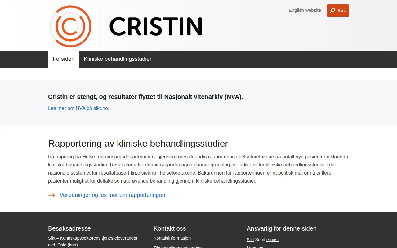 CRIStin website preview