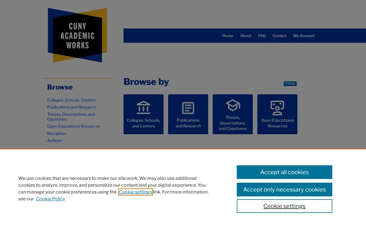 CUNY Academic Works website preview