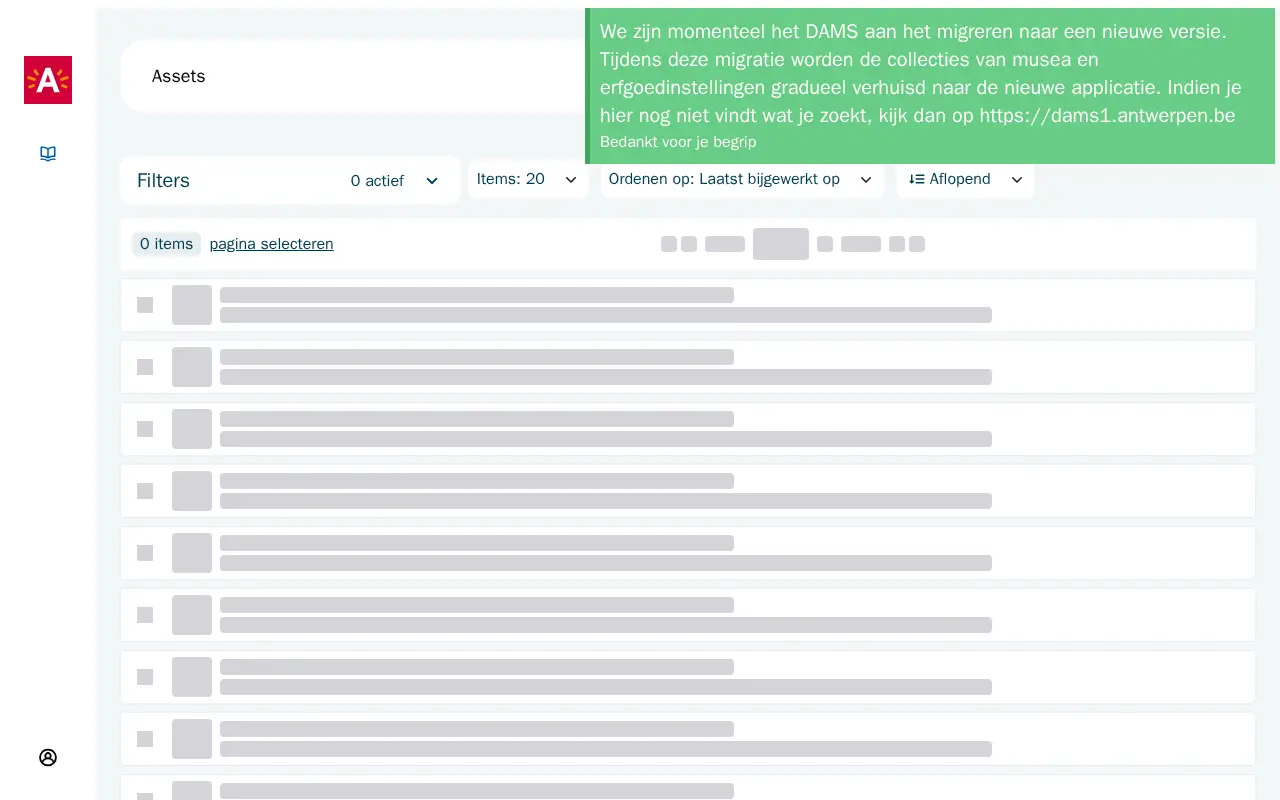 DAMS Antwerpen website preview