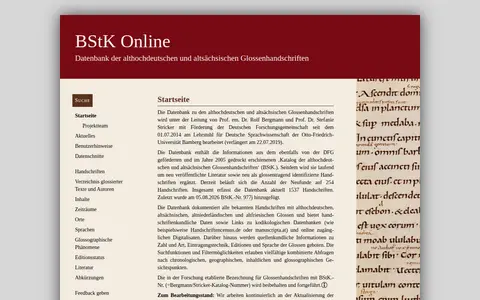 Preview of Database of Old High German and Old Saxon Glossed Manuscripts