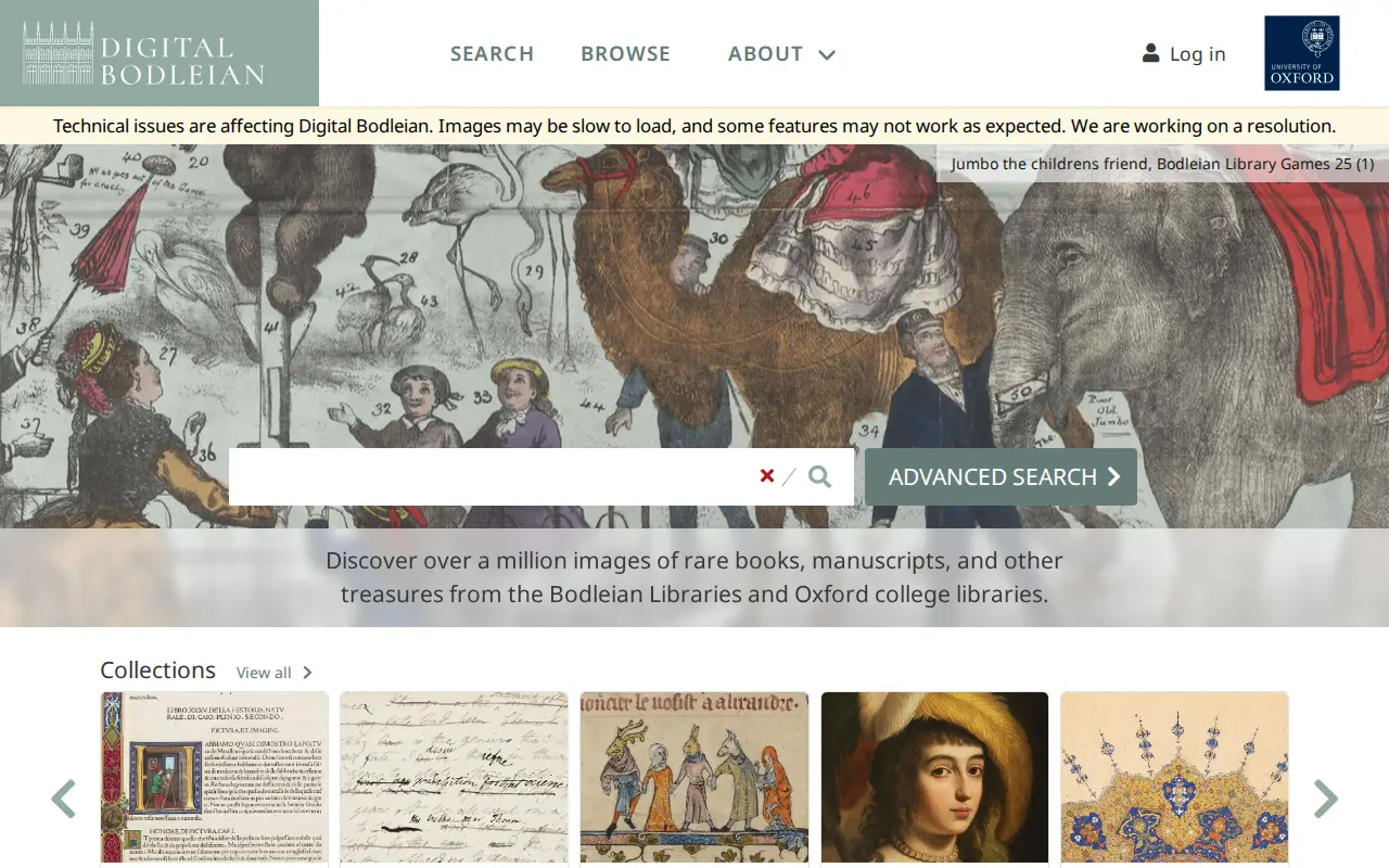 Digital Bodleian website preview