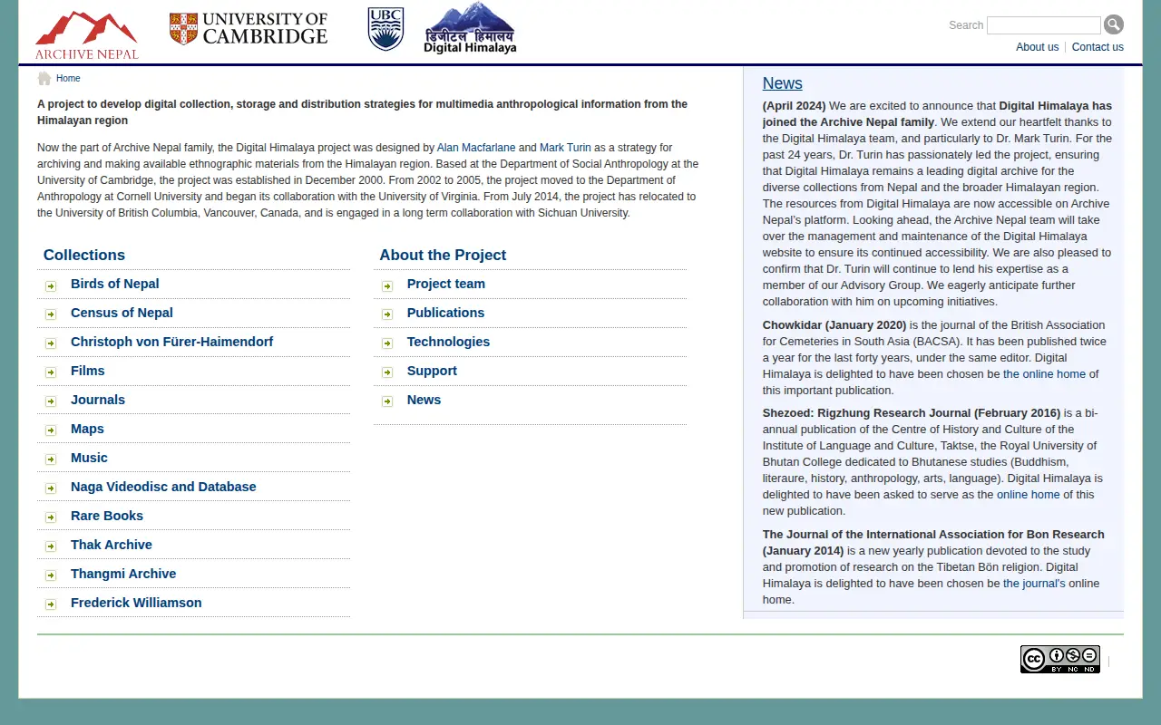 Digital Himalaya website preview