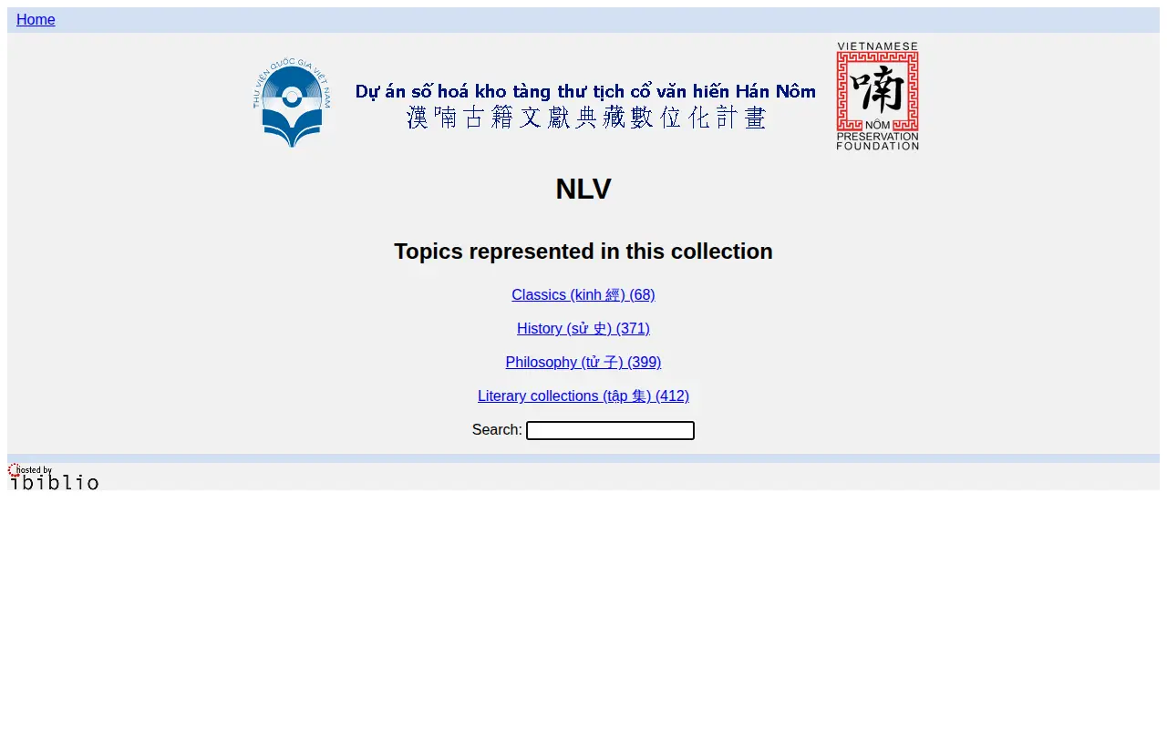 Digital Library of Hán-Nôm website preview