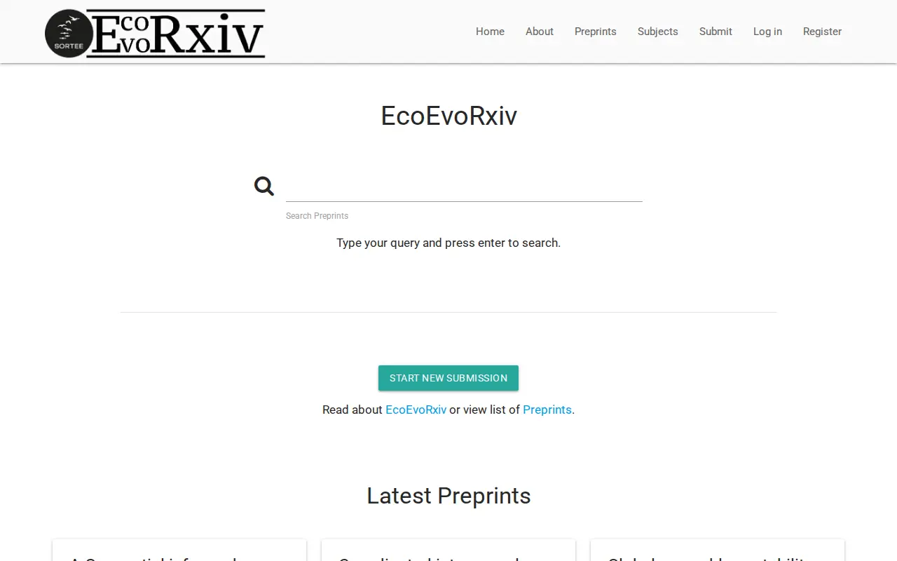 EcoEvoRxiv website preview