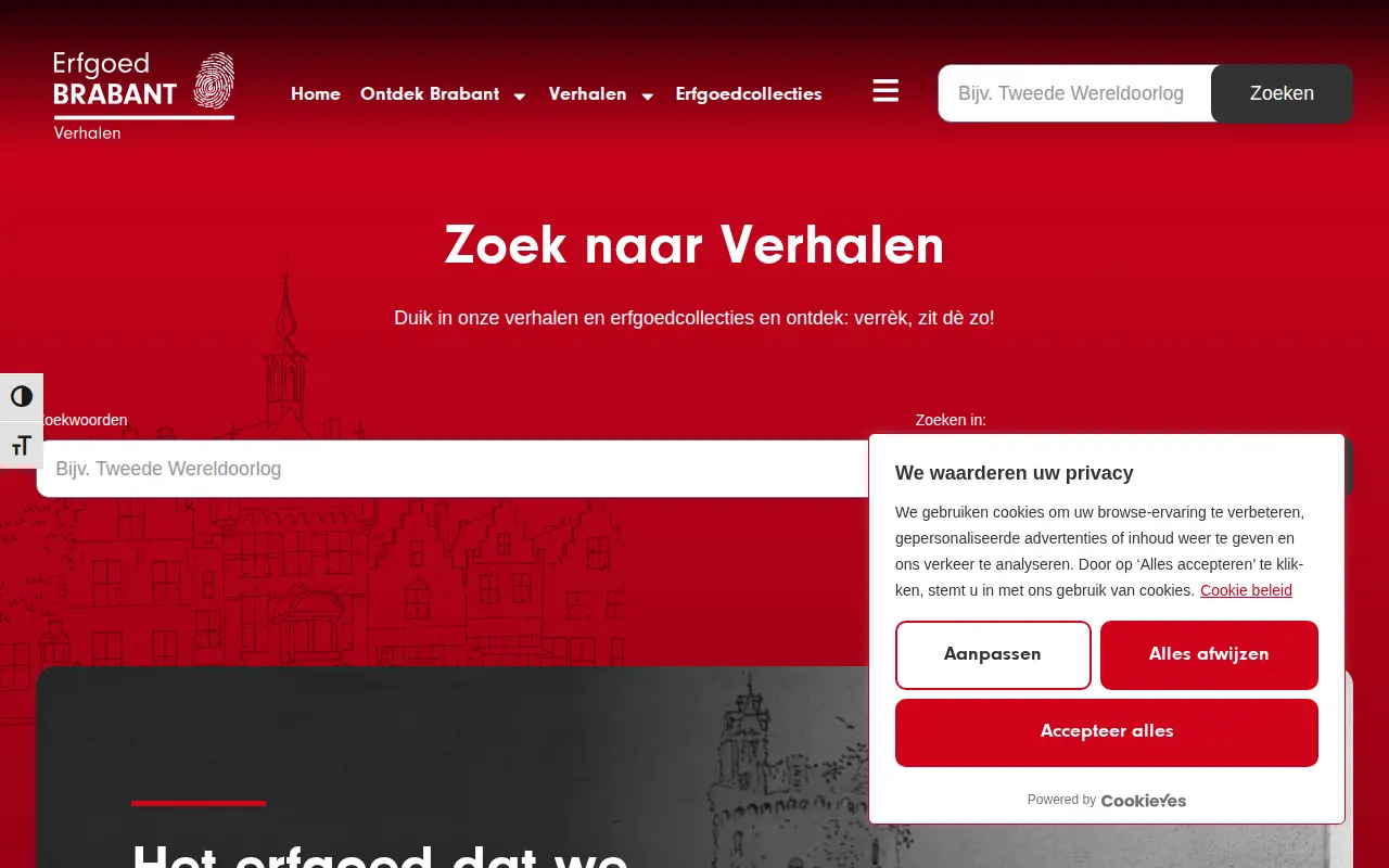 Erfgoed Brabant Verhalen website preview
