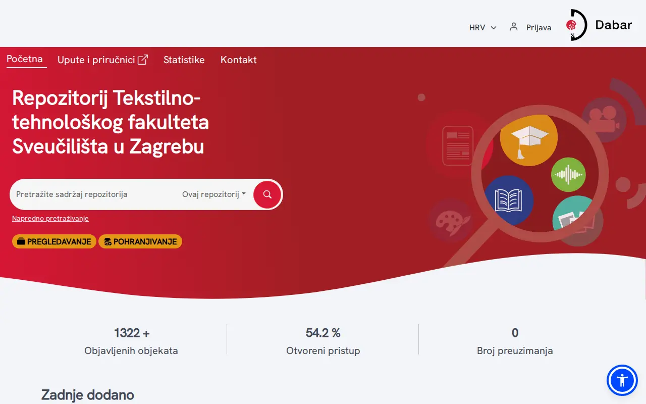 Faculty of Textile Technology University of Zagreb - Digital Repository website preview