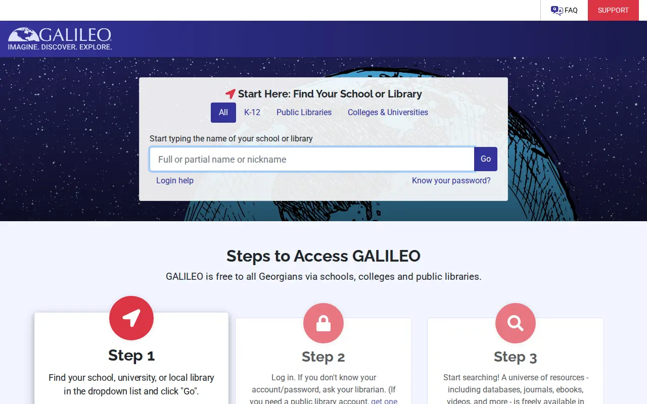 GALILEO website preview
