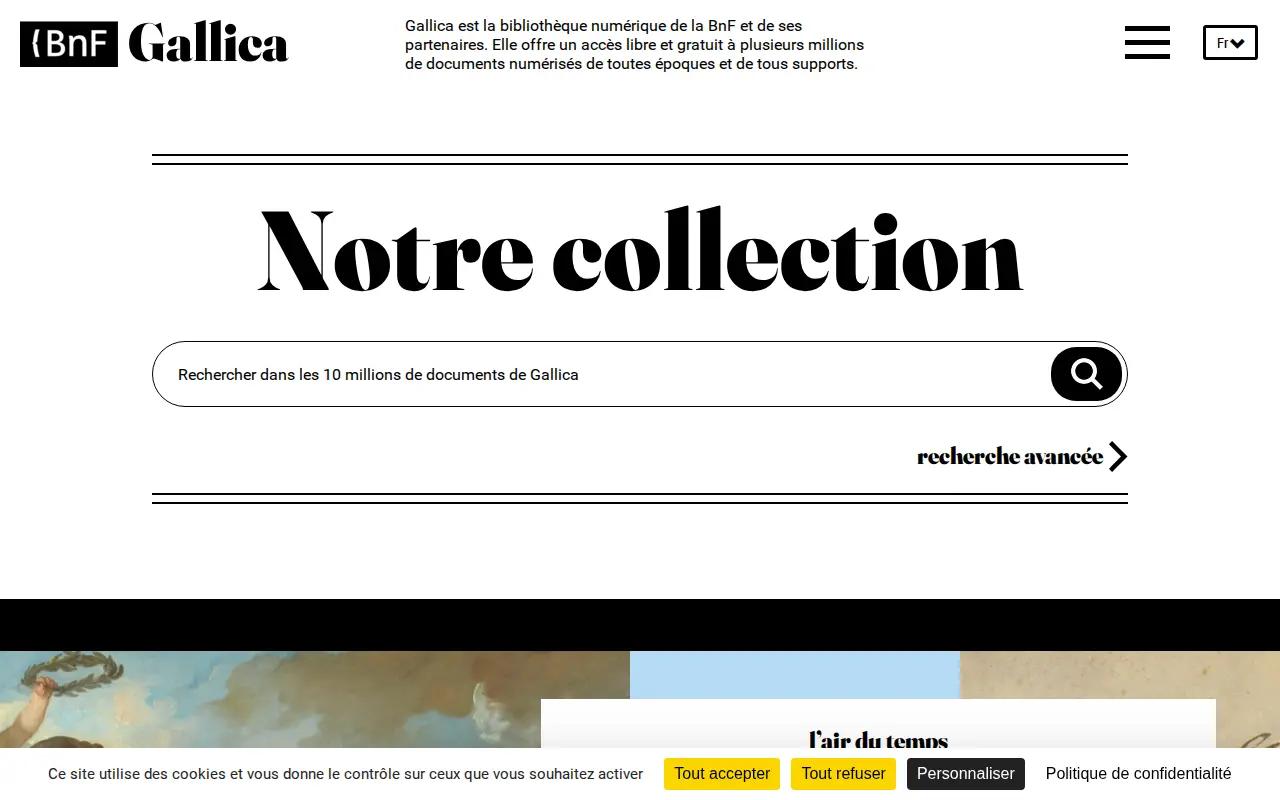 Gallica website preview