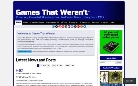Preview of Games That Weren't